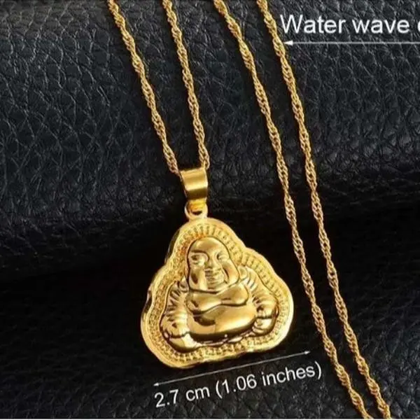 Fat Buddha Charm Necklace / Clear Buddha Pendant / Buddhist Necklace / Buddha Jewelry / Guanyin Necklace / Buddha Amulet