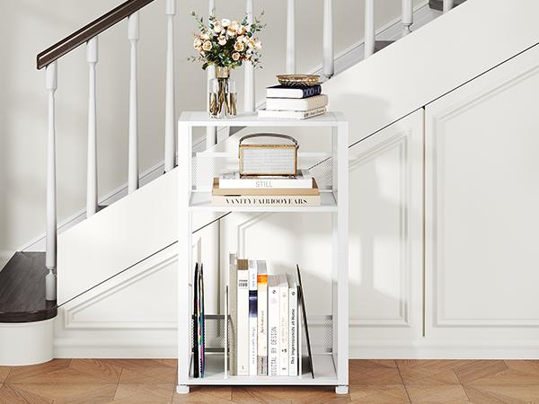 Record Player Stand, 3-Tier Side Table, Vinyl Record Storage Albums, End Table for Living Room, Bedroom