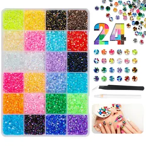 32000Pcs Resin Jelly Rhinestones for Bedazzling, Mixed-Color 3mm Bedazzling Crystal with Gifted Tools Jewelry for DIY Crafts, with Gifted Tools Jewelry for DIY Crafts Clothing Tumblers Shoes Fabric Nail Art Colorful kit