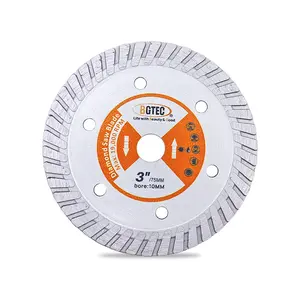 BGTEC 3"/75MM Diamond Granite Turbo Blade Cutting Disc for Concrete Reinforced Concrete, Hard Artificial and Natural Stones discos de diamante