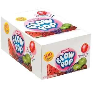 Charms Blow Pop Lollipops - Individually Wrapped Dual Candy and Gum Suckers - Peanut Free, Gluten Free - Bulk Treat for Kids and Adults - Assorted Flavors, 100 Count (4 lb 1 oz.)