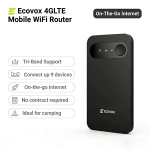 WiFitri-band support mobile wifi 2026 ECOVOX 4G LTE Portable WiFi Hotspot | No Contract | Connect Up to 9 Devices | On‑The‑Go Internet for Camping, RVs & Travel 4glte  router