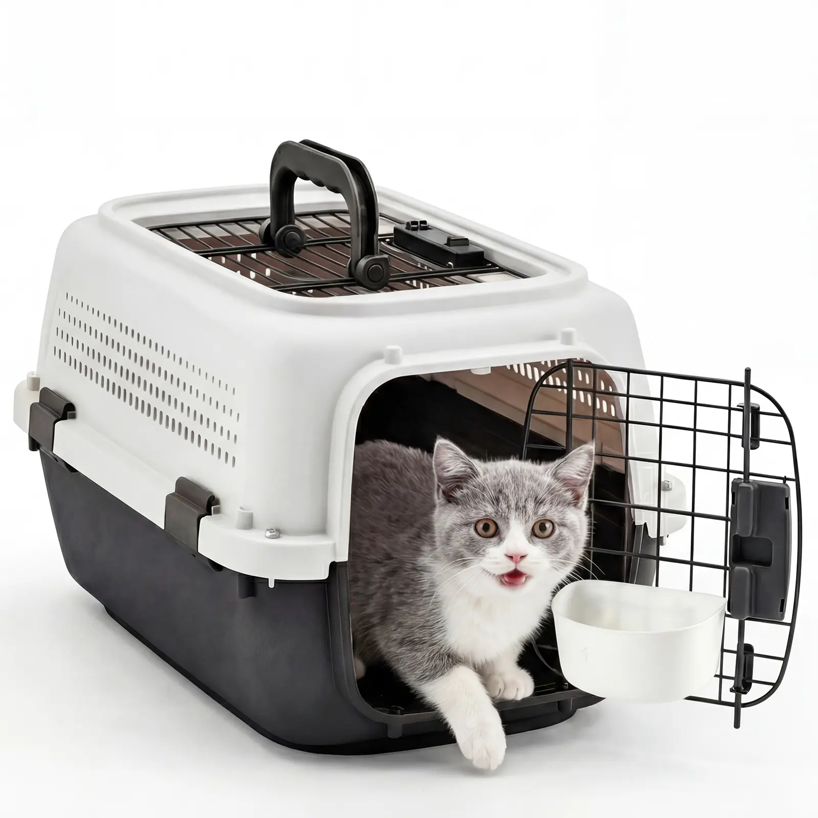 Pet Carrier Airline Approved Dog Crate with Top Opening Door, Portable Cat Carrier Travel Kennel for Small Dogs & Cats, Ventilated Hard Shell Pet Box