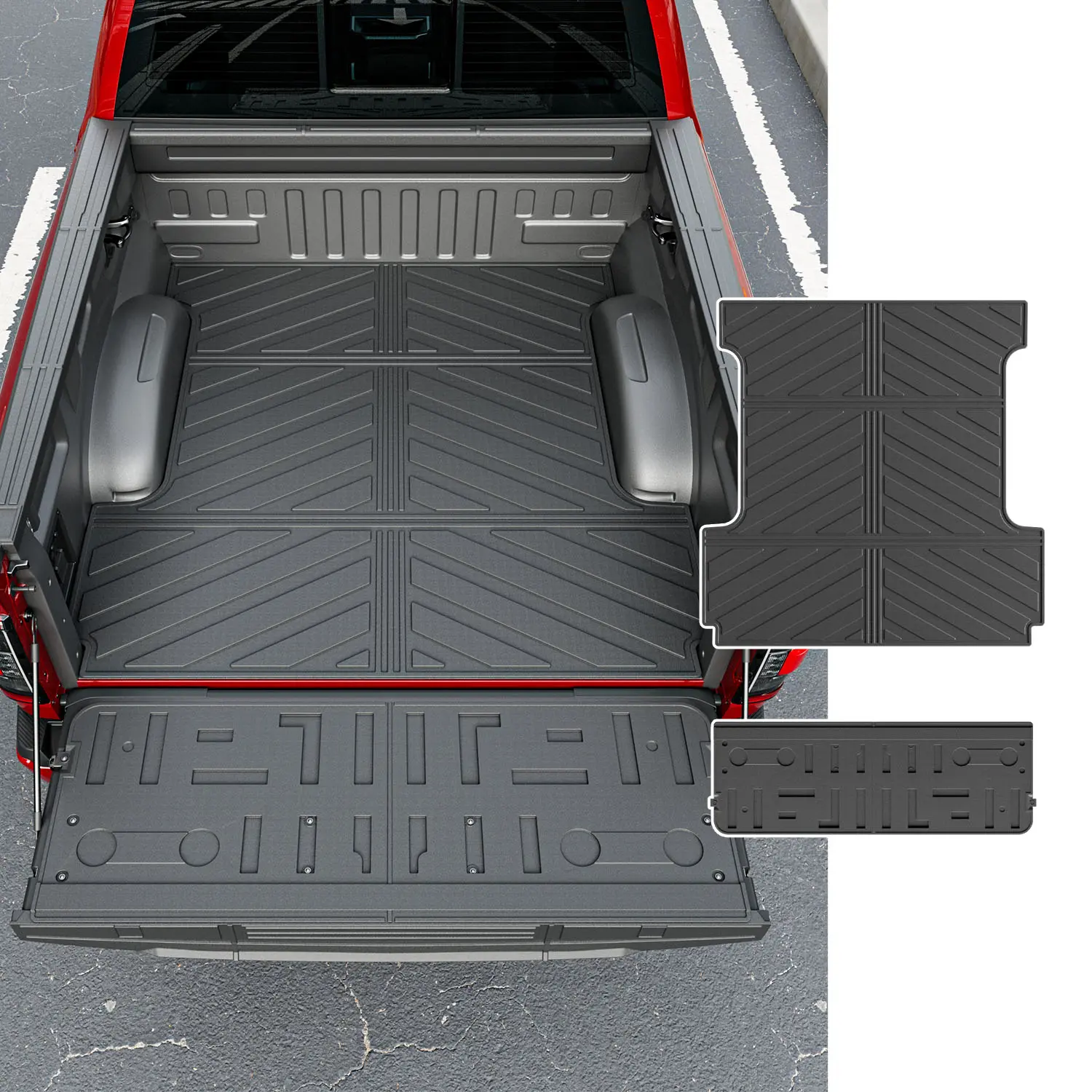 [Fits 21-26 F150] 5.5FT Bed Mat & Tailgate Mat Compatible with 2021-2025 2026 Ford F150 Bed Liner Tailgate Protector All Weather Non Slip Wear-Resistant Replacement for 2021-2026 Ford F-150 Accessories,toolupgrade