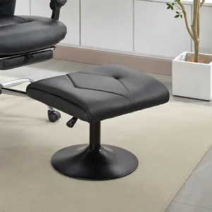 VECELO Leg Rest Leather Footrest Under Desk Ottoman PU Height Adjustable Footrest with Comfort Padding for Office Desk Gaming Chairs