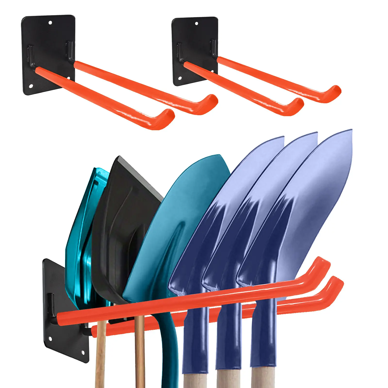 Garage Storage Hooks for Farm Tools, Wall-Mounted Organizer for Shovels & Rakes, Garden Tool Rack, Garage Accessories, Wall Mounted Hanger, Wall Mountable