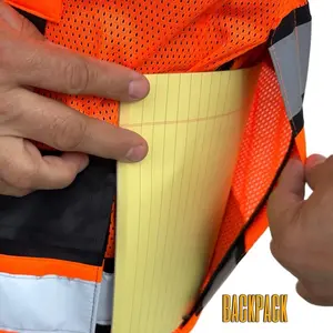 Super Duty Mesh High Visibility Safety Vest ANSI/ISEA Class 3 Type R with Zipper for iPad