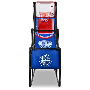 Pop-A-Shot Lil’ Pop Game | Indoor Arcade Basketball Hoop for Kids Age 3-6 | 3 Balls & Sticker Pack | Electronic Scoreboard, Music, Sound FX