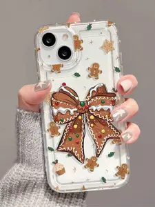 Gingerbread - Bow Christmas Phone Case for iPhone 11/12/13/14/15/16 Pro Max Plus Samsung S24/S23FE/22 Gingerbread Man & Bow Phone Case Protection Water Proof Colorful Protective