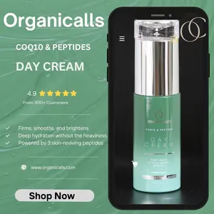 Organicalls CoQ10 & Peptides Day Cream - Firming, Smoothing, Brightening Formula with 3 Clinically Backed Peptides for Radiant Skin - Lightweight Moisturizer