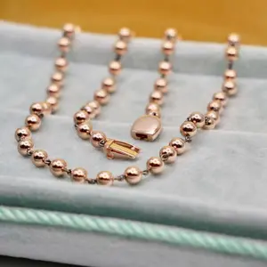 4 mm Georgian Victorian Art Deco Ball Sphere Chain Necklace