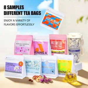 Mega All 8 Tea Set 74packs In Total With Forest Thermos With Watermelon Oolong Tea,Roselle Tea,Morning C,Evening A, Sweet Dream Tea,Jasmine Tea,Dandelion Tea Adzuki Bean Tea