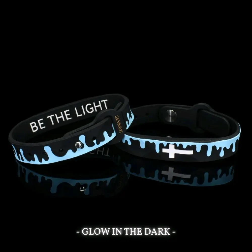 Gemvius Be The Light Drip Faith Bracelet - Blue Glow - Size Adjustable