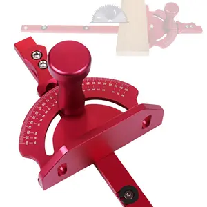 Miter Gauge with Fixed Angle Gear Shifting Hole, Universal Table Saw Gauge, Woodworking T Track Miter Angle Ruler, Aluminum Alloy Push Handle, Hardware