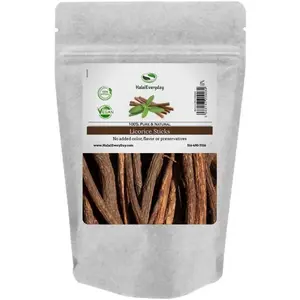 HalalEveryDay African Licorice Sticks - 1 Lb - 100% Pure Natural Licorice Root - Assorted Length Thin Width - Vegan & No Preservatives - Perfect for Oral Care & Teeth Cleaning