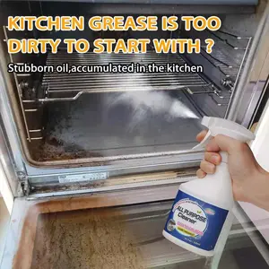 All-purpose Clean Up Kitchen Oil Stains,Power Degreaser & Multi-Surface Cleaner - Spray & Powder Duo for Kitchen/Oven/Pots/Pans with Advanced Oil Stain Dissolving Technology