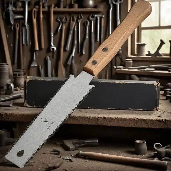 Double-Sided Flush Cut Hand Saw for Woodworking, 11/17 TPI Fine Teeth, 205mm/8.1 Inch Flexible HCS Blade, Beechwood & Soft Grip Handles, Compact and Reusable Tool for Detailed Carpentry Small Projects, Outdoor Use