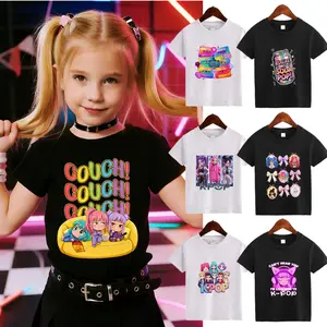 1PCS  Funny Movie Tee, Kid Cute Cartoon Graphic Print, Crew Neck, Regular Fit, Spring/Summer/Fall Casual Wear for Toddler Girls