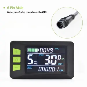 P3c 6pin Display Anti-Glare Electric Bicycle Panel Waterproof Controller Connection, Uart 2 Protocol, Ip65 Design, 1 Piece
