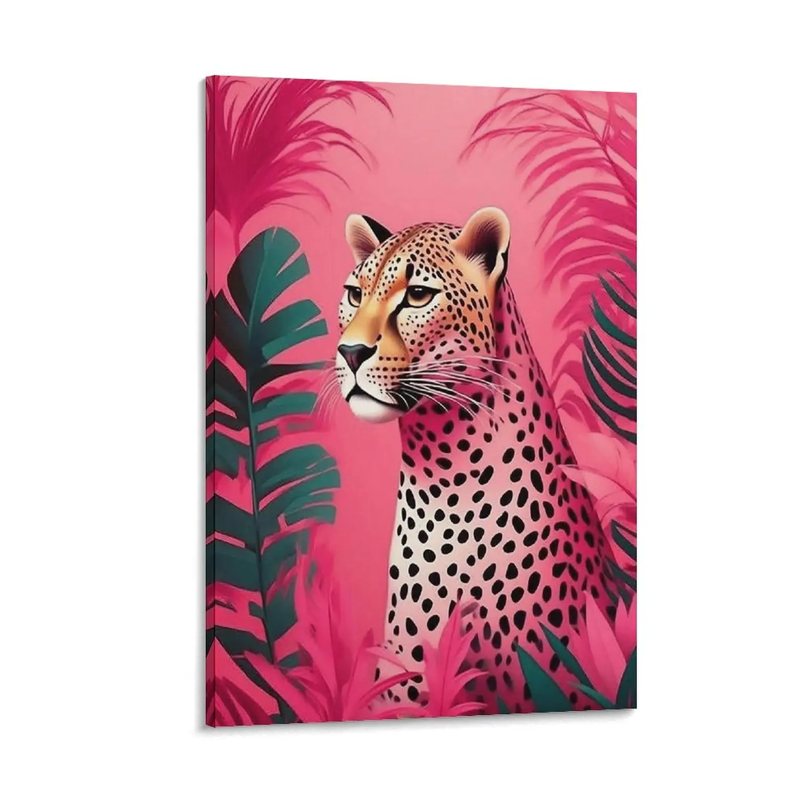 Watercolor Oil Painting Cheetah Cute Animal Poster Canvas Print  Living Room Bedroom Kitchen Decor Gift (2) Poster Canvas Wall Art For Bedroom Decor Bar Office Room Decor Gift