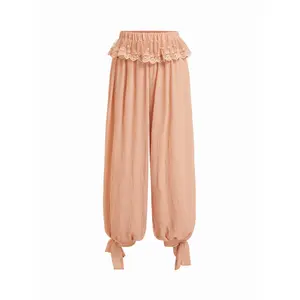 Cider Chiffon Mid Rise Lace Panel Bowknot Bloomer Trousers SwimWeek