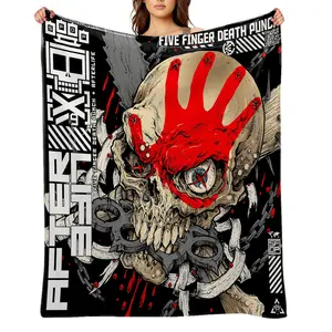 Five-Finger-Death-Punch-Flannel Throw Blanket for Girls Boys- Ultra Soft, Anti-Shrink & Wrinkle-Resistant ,Quick-Dry, Machine Washable Cozy Throw ,Perfect Gift for Kids Adults A-37