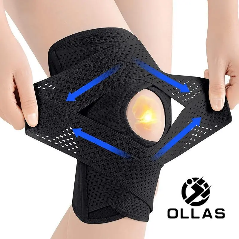 1pc Plus Size Knee Compression WrapBrace Breathable Adjustable With Side Stabilizers For Men And Women Comfortable Support Technology