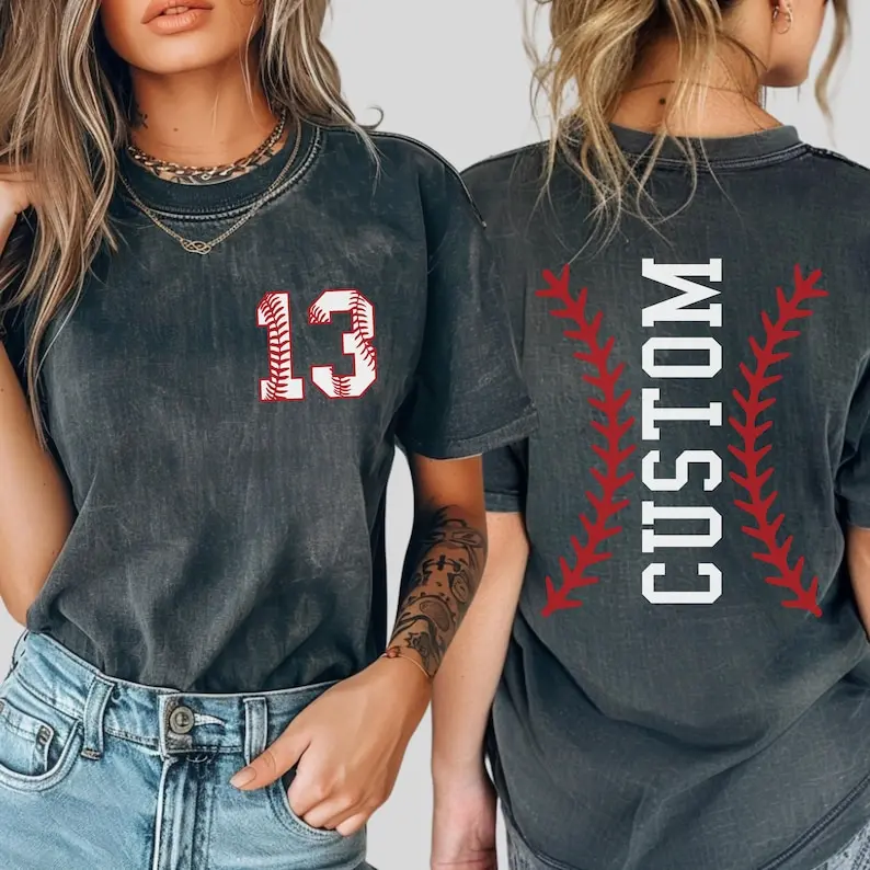 Custom Baseball Number and Name Tshirt, Baseball Custom Shirt,Baseball Mom Tee,Personalized Baseball,Custom Baseball,ana1841