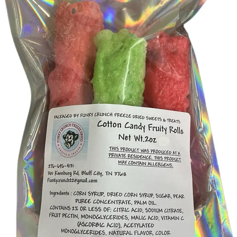 Freeze dried cotton candy fruity rolls Freeze dried cotton candy fruity rolls