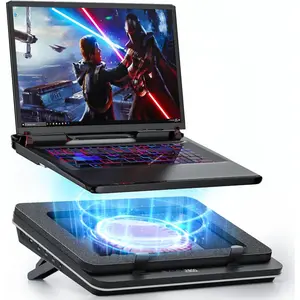 GT600 Laptop Cooling Pad Equipped with Gigantic Turbo-Fan(5.5inch Diameter),Sealed  for Rapid Cooling Gaming Laptop,14.1-19.3 inch Laptop Cooler with 3-Port USB Hub,Dust Filter,Touch Start