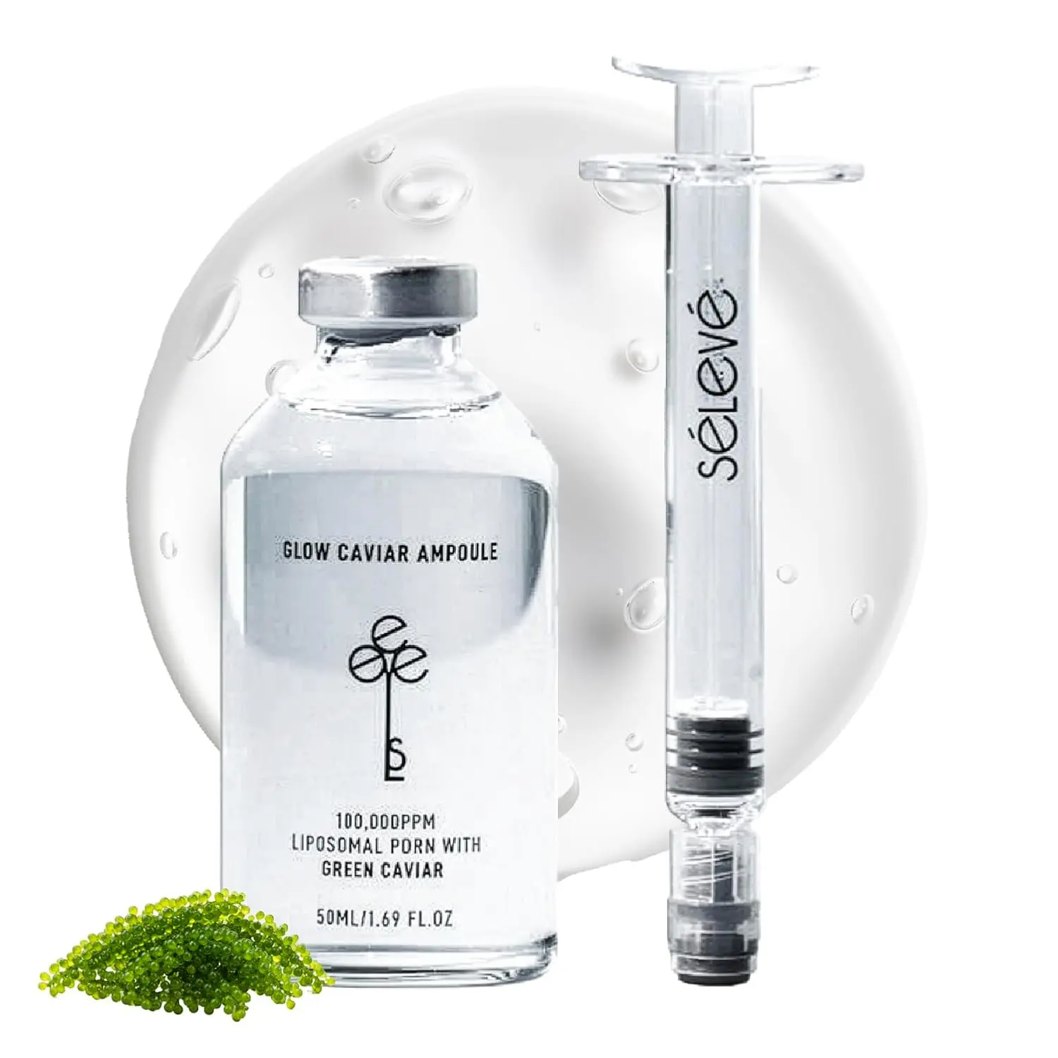 SELEVE Glow Caviar Ampoule 30mL Niacinamide Retinol Serum with Precision Syringe Applicator Hydrating Glow Face Serum for Dry Dull Skin