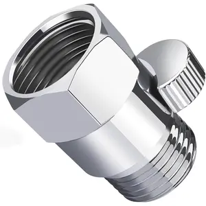 Brass Shower Flow Control Valve: Shower  Shut Off Valve(Female and Male),  Water Flow Control Valves, for Handheld Shower  or Bidet Sprayer- Handle Lever (Chrome)