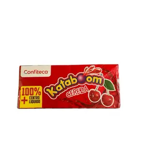 Kataboom Cherry Liquid Center Gum 18 pcs – Cherry Flavor Filled Gum Ecuador