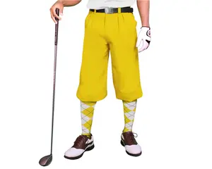 Golfknickers.com 'Par 3' Mens Yellow Microfiber Golf Knickers