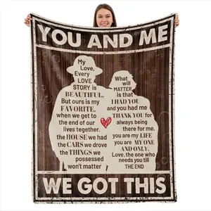 for Couples Girlfriend Wife Husband Boyfriend Anniversaries Brithday Christmas, Cozy Fleece Blanket with Heartfelt Message Home Bedroom Decor