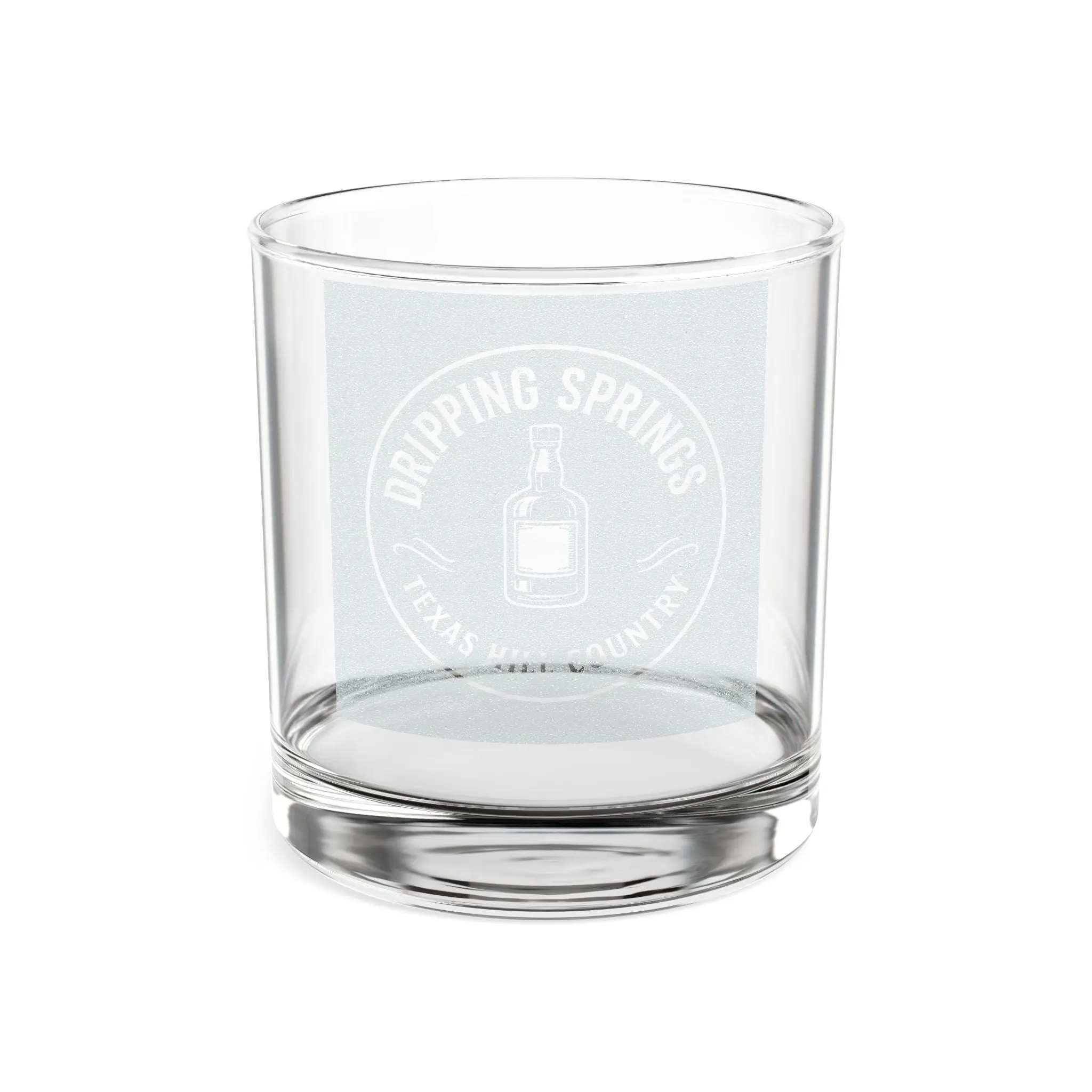 Engraved Whiskey Glass 10.5oz — “DRIPPING SPRINGS” Personalized Rocks Glass