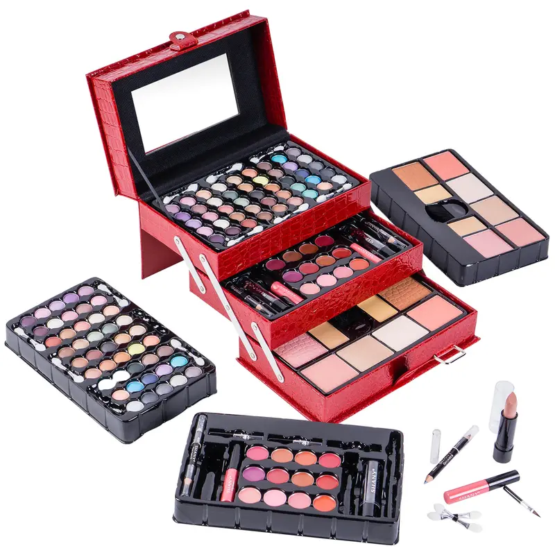 SHANY All In One Makeup Kit (Eyeshadow, Blushes, Face Powder, Lipstick , Eye liners, Makeup Pencils and Makeup Mirror - Makeup Set With Reusable Makeup Storage Box