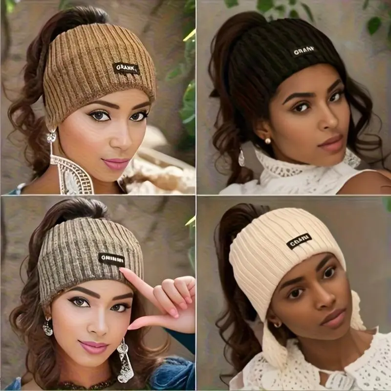 Women's Soft Cotton Stretchy Headband Set (4-Pack, Assorted Colors) - Stylish Ear Warmers with Stretchy Fit, Stylish Look, Warmth + Style, Soft on Skin for Cold Weather Wear