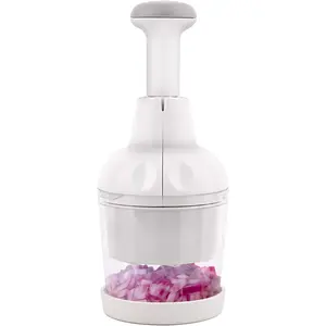 Vegetable chopper food chopper manual hand onion chopper salad chopper garlic chopper veggie chopper dishwasher safe nut chopper vegetable cutter white