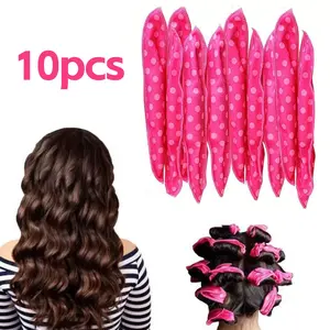 10pcs/set Sleeping Hair Curlers, Natural Curl,Flexible & Soft Heatless Hair Curler, Wave and Soft Curls Sleeping DIY Sponge Hair Styling Tool, Soft Hair Curlers, Heatless Styling Tools