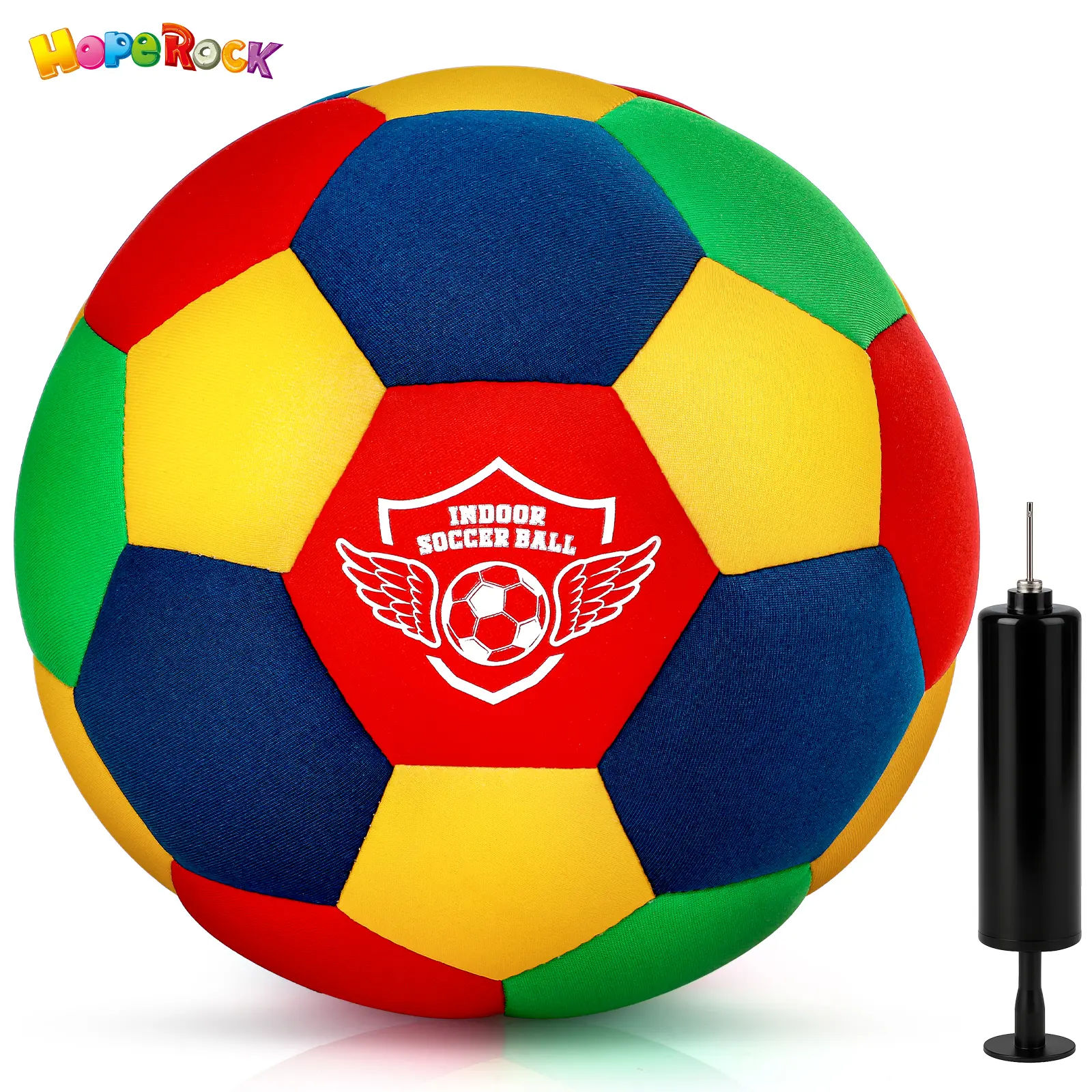 hope rock Soccer Sports Training Ball indoor,House Soccer Ball Soft Foam,Indoor Soccer Ball Size 4 Kids Inside for Your Home Ball, Lightweight Safe Fun for Dribbling Training, Great Youth Soccer Balls,Soccer Gifts for Boys 8-12