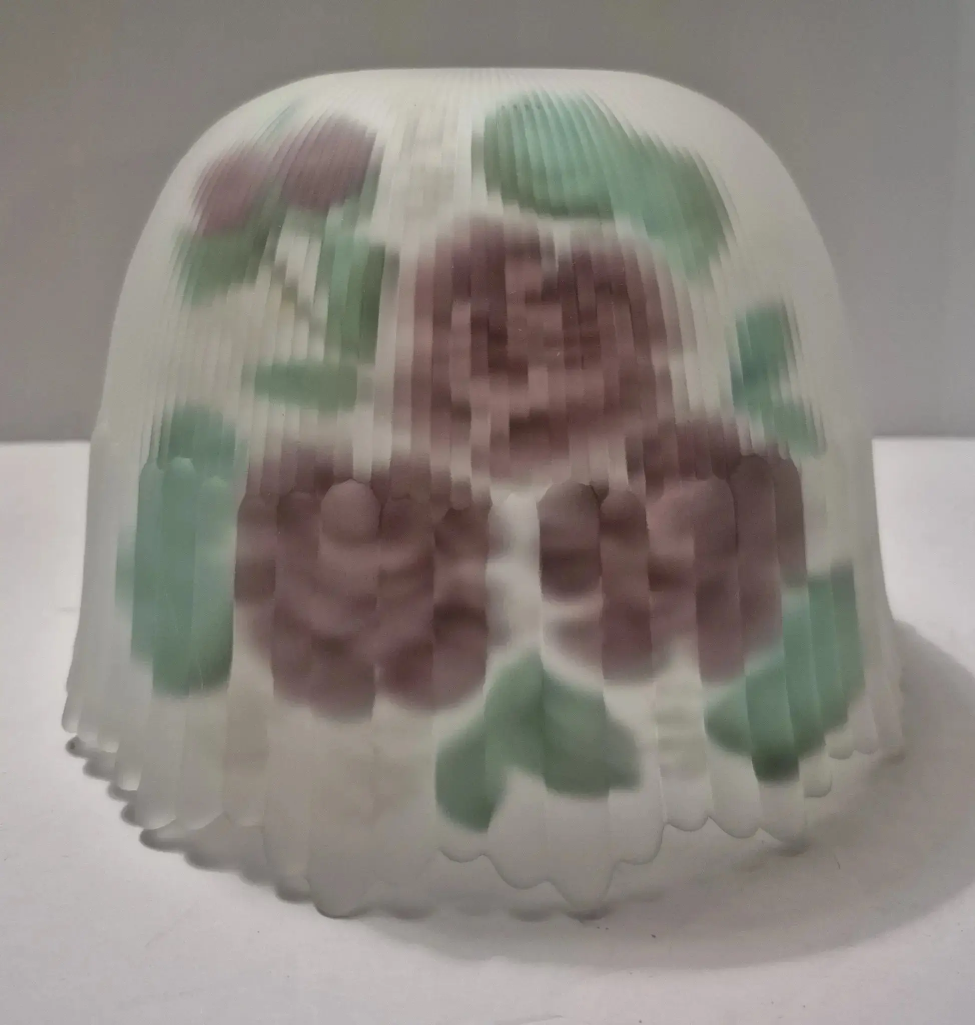 Reverse Hand-Painted Roses Glass Lamp Shade – 9" Wide, 5¾" Height, 1½" Top