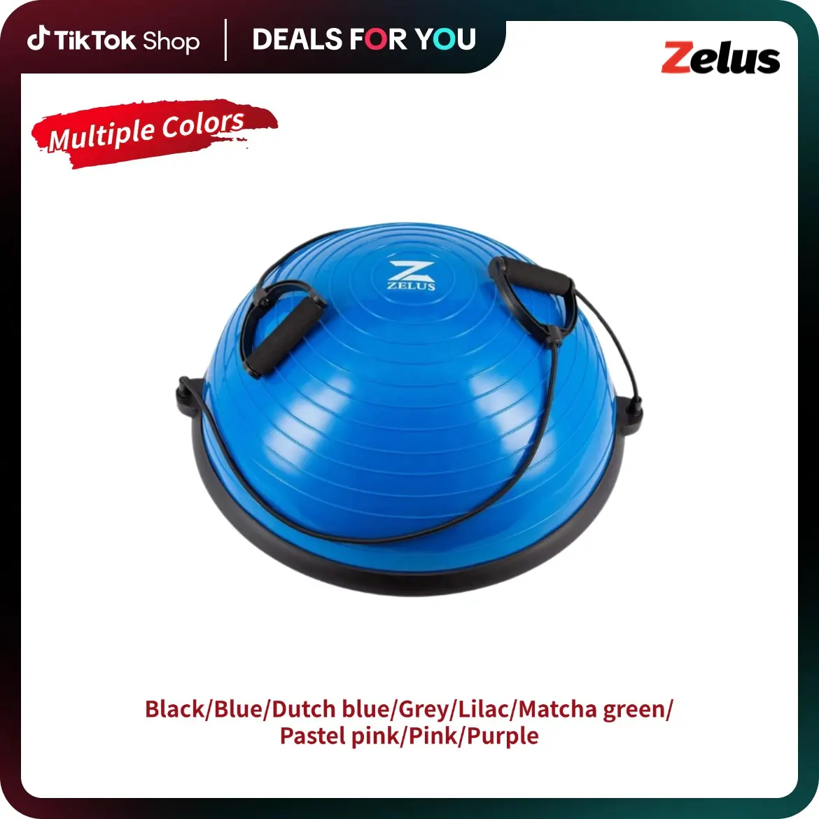 【SummerFinds】ZELUS Balance Ball Trainer with Resistance Bands and Foot Pump, Inflatable Yoga Ball for Home Gym Workouts, 23 Inch Exercise Half Ball for Balance Training Core Strength Fitness More#TikTokShopDealsforYouDays
