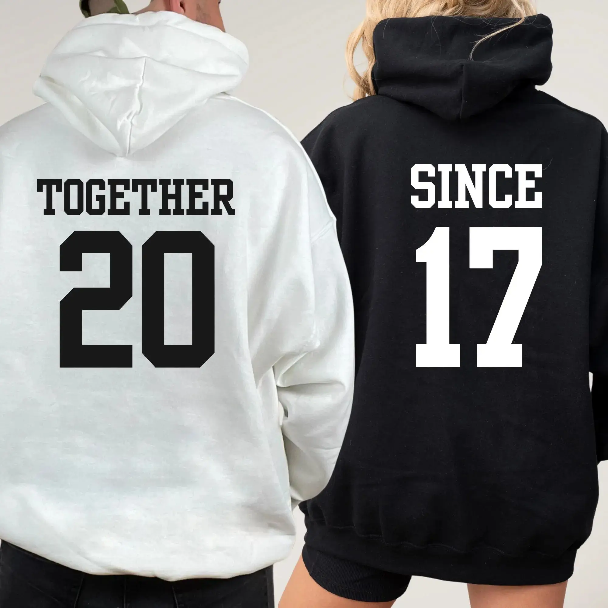 Custom Matching Couple Sweatshirts, Valentines Day Matching Hoodies, Anniversary Gift For Wife, Personalized Together Since