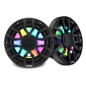 NXL 7.7” 2-Way Coaxial Marine Speaker with Bullet Tweeter, Digital LED Lights & White Deck LED | 175W RMS 4-Ohm (NXL-IQ7.7/BK)