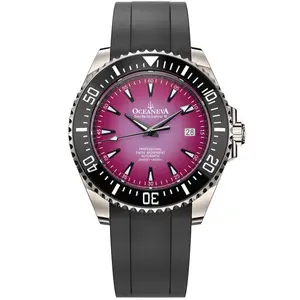 Oceaneva Deep Marine Explorer VI 6000m Automatic Watch – Grade 5 Titanium, Purple Burst Dial, Swiss Movement