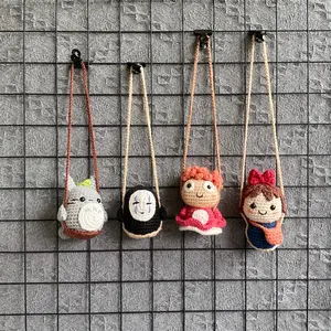 Crochet Car Hanging Decoration Car Hanger Crochet Totoroo Car Accessories Crochet Ponyoo No Face Kikii Car Charm Mirror Hanger