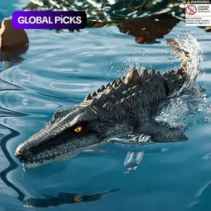 Remote-Control Mosasaurus Dinosaur Toy, 1 Count Rechargeable Electric Dinosaur with Light & Spray Effects, Pool Toy for Bath, Lake and Ocean Swimming