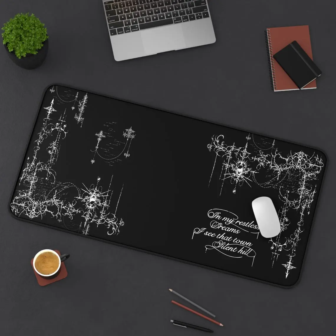 Cybersigilism Desk Mat, Silent Hill Mousepad for Gaming, Computer Desk Accessories, Office Decor, Desk Pad, Large Desk Protector
