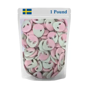 Soft Swedish Vegan Watermelon Alien Gummies Candy - Gelatin-Free Godis Bonbon, 1 LB Resealable Bag Fruit Chewy Snack